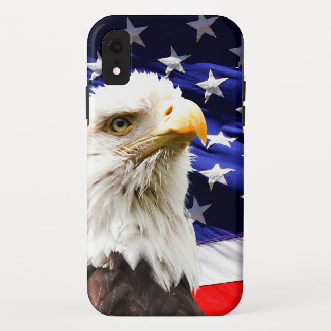 Amerikanische Flagge mit Bald Eagle Case-Mate iPhone Hülle (Rückseite)