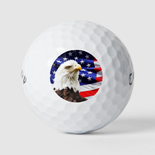 Amerikanische Flagge mit Bald Eagle Golfball (Vorderseite)