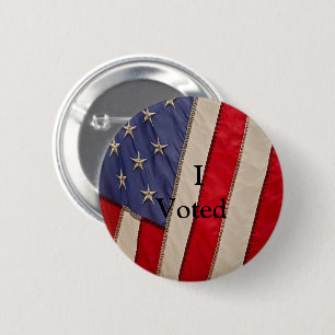 Amerikanische Flagge mit der Stimme Button