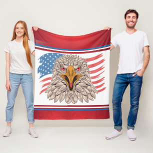 Amerikanische Flagge mit Eagle Fleece Blanket