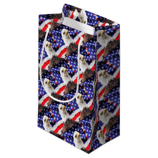 Amerikanische Flagge mit Eagle Kleine Geschenktüte