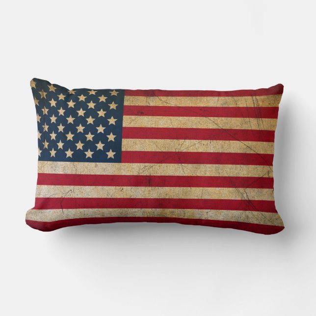 Amerikanische Flagge mit Flagge des Lendenkissen (Vorderseite)