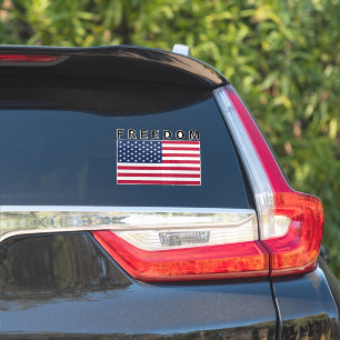 Amerikanische Flagge mit FREEDOM-Text Aufkleber