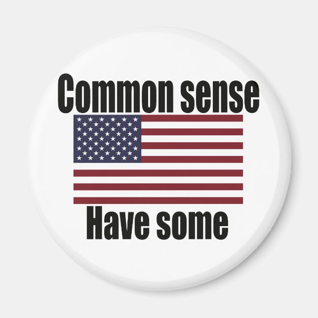 Amerikanische Flagge mit gesundem Menschenverstand Magnet (Vorne)