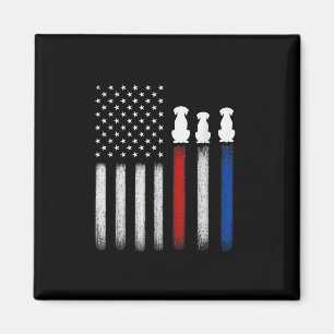 Amerikanische Flagge mit Hund-Silhouetten, Haustie Magnet