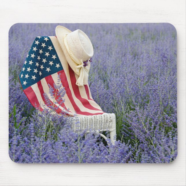 Amerikanische Flagge mit Hut auf dem Vorsitz Mousepad (Vorne)