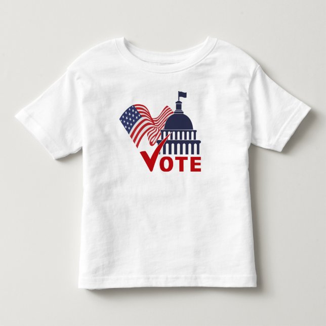 Amerikanische Flagge mit Karo Mark Kleinkind T-shirt (Vorderseite)
