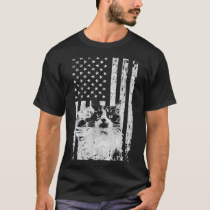 Amerikanische Flagge mit Kitten Saluting, Patrioti T-Shirt