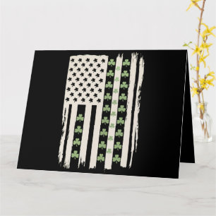 Amerikanische Flagge mit Kleeblättern für St Patri Karte