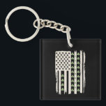 Amerikanische Flagge mit Kleeblättern für St Patri Schlüsselanhänger<br><div class="desc">Amerikanische Flagge mit Kleeblättern zum St. Patricks Day</div>