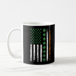 Amerikanische Flagge mit Kleeblättern St Patricks  Kaffeetasse