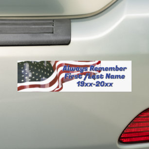Amerikanische Flagge mit Kreuzen Gedenkstätte Autoaufkleber