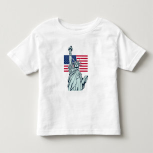 Amerikanische Flagge mit Lady Liberty Kleinkind T-shirt