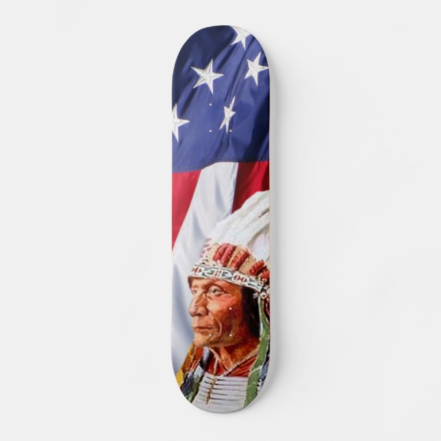 Amerikanische Flagge mit Sättigungsschiff-Skateboa Skateboard (Vorderseite)