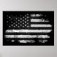 Amerikanische Flagge mit schwarzem und weißem Grun Poster (Vorne)