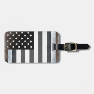 Amerikanische Flagge mit schwarzem und weißem Hint Gepäckanhänger
