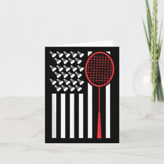 Amerikanische Flagge mit Shuttles Funny Badminton Karte