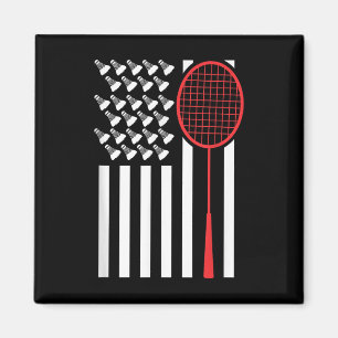Amerikanische Flagge Mit Shuttles Lustiges Badmint Magnet