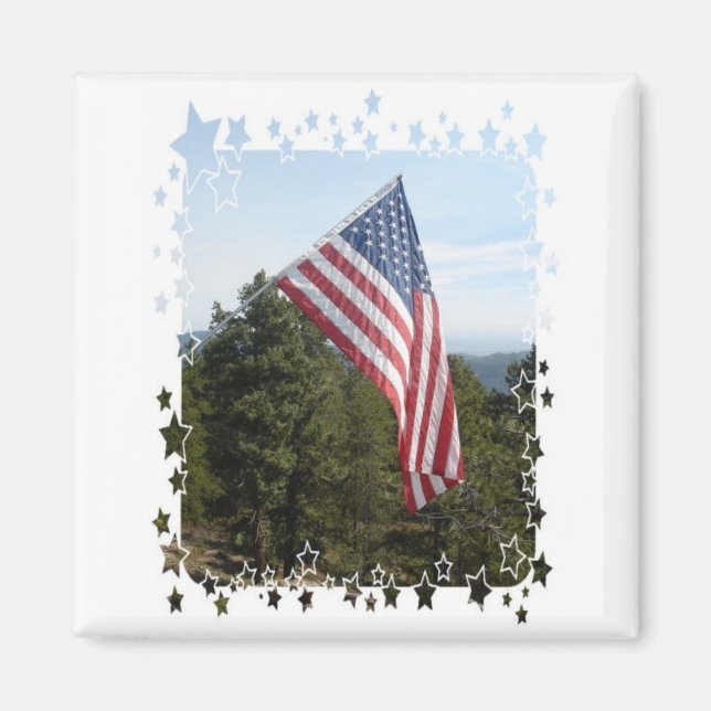Amerikanische Flagge mit Sternen Magnet (Vorne)