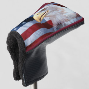 Amerikanische Flagge mit Weißkopfseeadler Golf Headcover