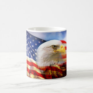 Amerikanische Flagge mit Weißkopfseeadler Kaffeetasse