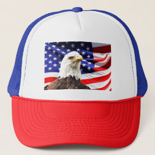 Amerikanische Flagge mit Weißkopfseeadler Truckerkappe