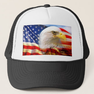 Amerikanische Flagge mit Weißkopfseeadler Truckerkappe