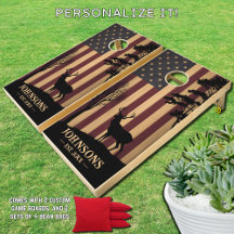 Amerikanische Flagge | Monogramm | Hirschjagd