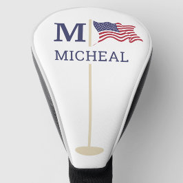 Amerikanische Flagge Monogramm Name Golf Headcover