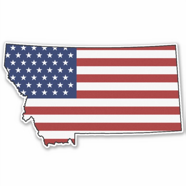 Amerikanische Flagge Montana Aufkleber (Vorderseite)