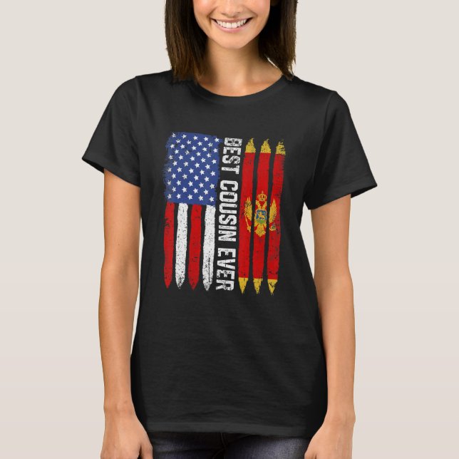Amerikanische Flagge Montenegro Flaggenstaat Beste T-Shirt (Vorderseite)