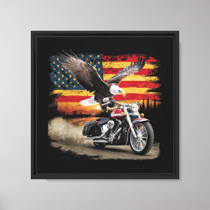 Amerikanische Flagge Motorrad T-Shirt USA-Flagge B Leinwanddruck