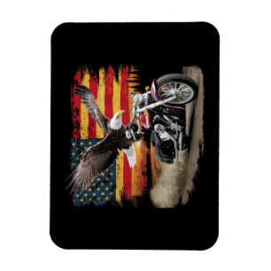 Amerikanische Flagge Motorrad T-Shirt USA-Flagge B Magnet
