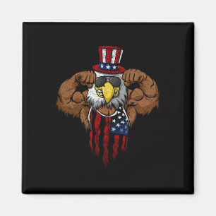 Amerikanische Flagge Muskulöser Weißkopfseeadler F Magnet