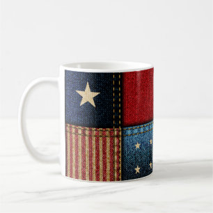 Amerikanische Flagge, Muster Nahtloses Muster. Kaffeetasse