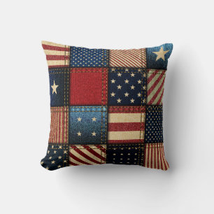 Amerikanische Flagge, Muster Nahtloses Muster. Kissen