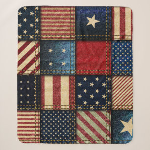 Amerikanische Flagge, Muster Nahtloses Muster. Sherpadecke