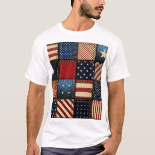 Amerikanische Flagge, Muster Nahtloses Muster. T-Shirt