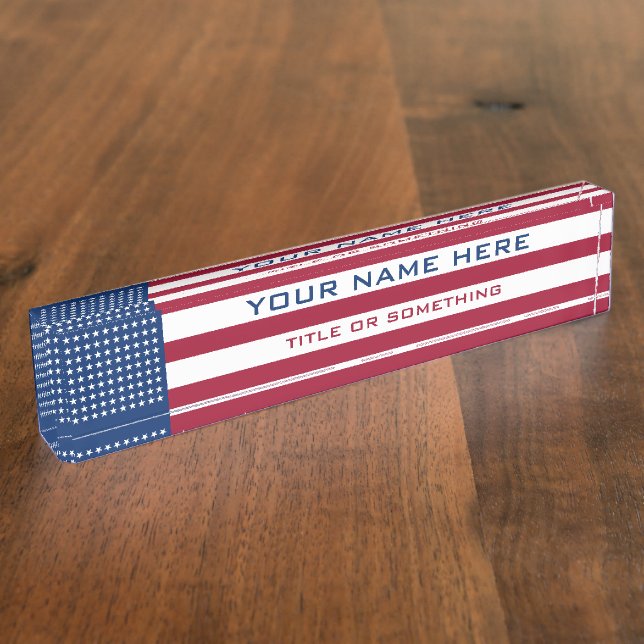 Amerikanische Flagge Namensplakette (Seite)