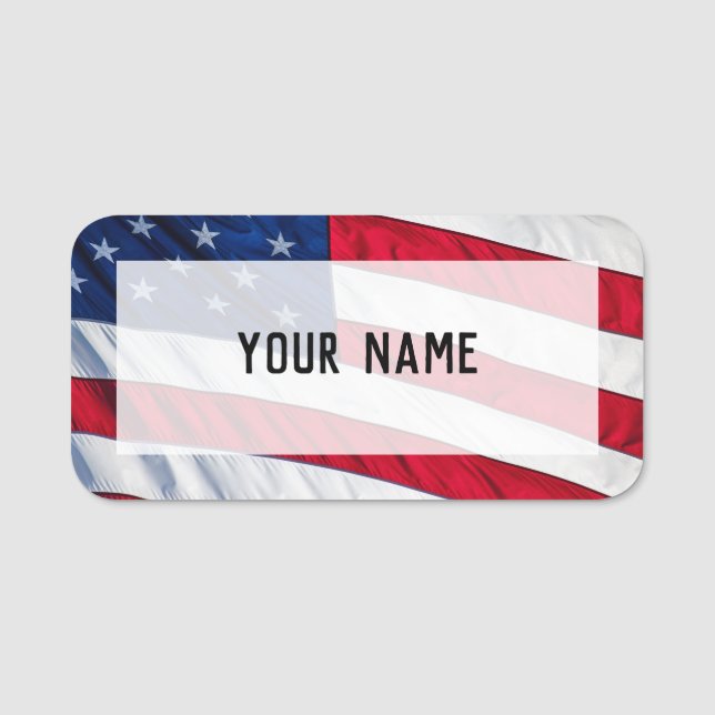 Amerikanische Flagge Namensschild (Vorderseite)