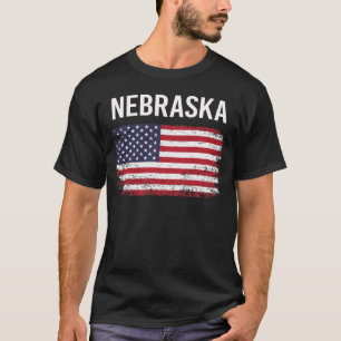 Amerikanische Flagge Nebraska T-Shirt