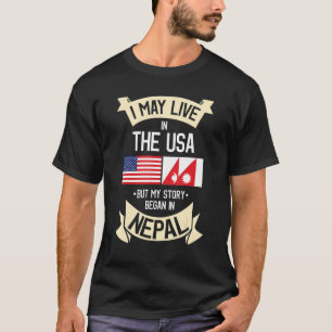 Amerikanische Flagge Nepals Nepaliswurzeln T-Shirt