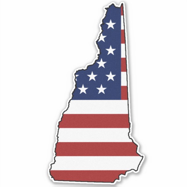 Amerikanische Flagge New Hampshire Aufkleber (Vorderseite)