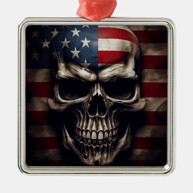 Amerikanische Flagge Ornament Aus Metall (Vorne)