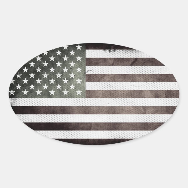 Amerikanische Flagge Ovaler Aufkleber (Vorderseite)