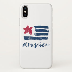 Amerikanische Flagge Paintstrokes iPhone X Hülle