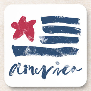 Amerikanische Flagge Paintstrokes Untersetzer