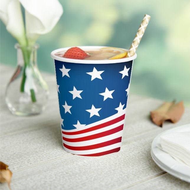 Amerikanische Flagge Pappbecher (In Situ)