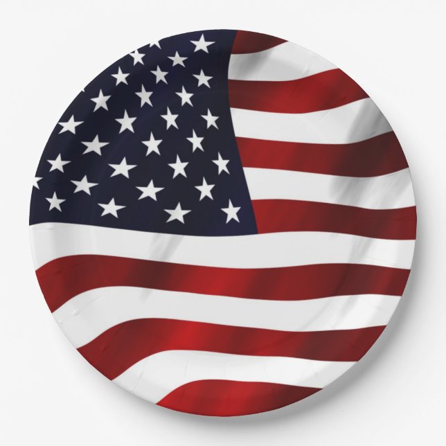 Amerikanische Flagge Pappteller (Vorderseite)