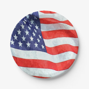 Amerikanische Flagge Pappteller